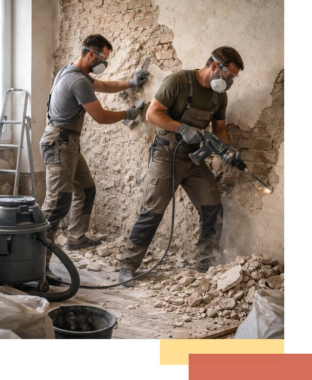 Демонтаж штукатурки со стен в Владимире быстро и аккуратно