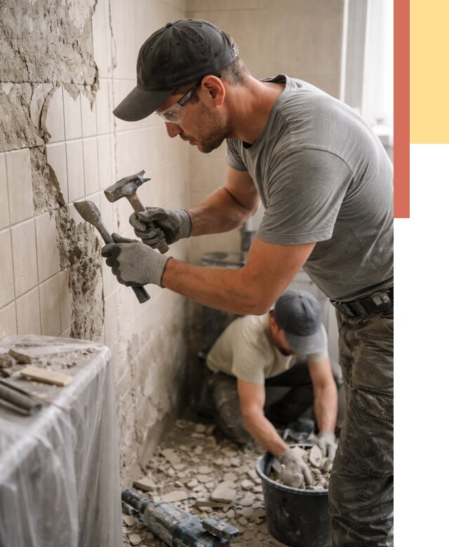 Демонтаж плитки со стен в Владимире от 882 руб. — быстро и недорого | ОТДЕЛОЧНИК-Вдм