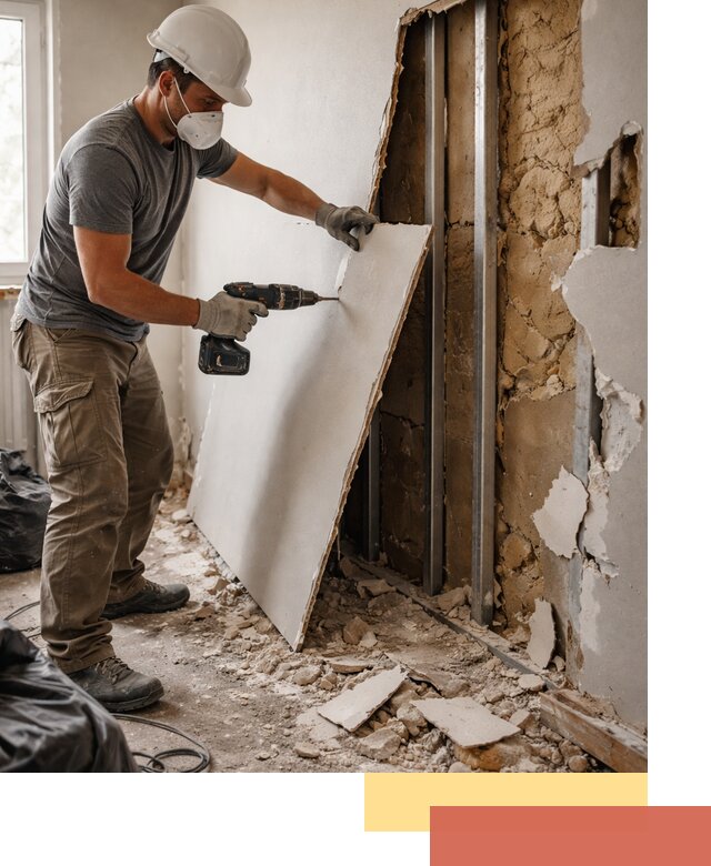 Демонтаж гипсокартона со стен в Владимире качественно и быстро