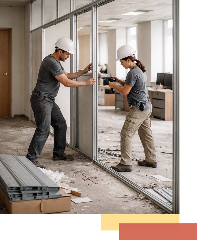 Демонтаж алюминиевых перегородок в Владимире быстро и аккуратно