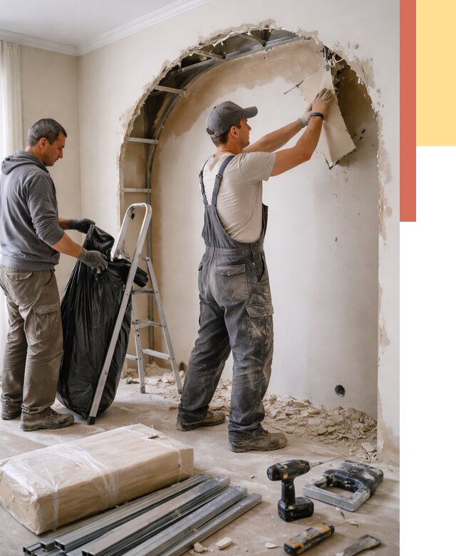 Демонтаж арки из гипсокартона в Владимире от 3631 руб. — услуги под ключ | ОТДЕЛОЧНИК-Вдм