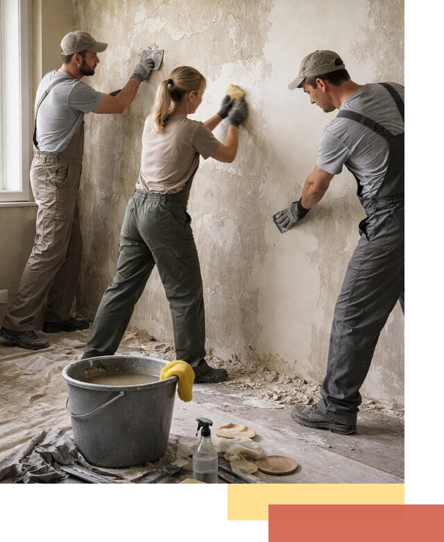 Очистка стен от клея и грунтовки в Владимире качественно и быстро