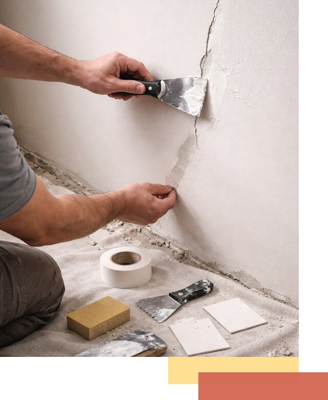 Заделка трещин и сколов в стенах и потолках в Владимире