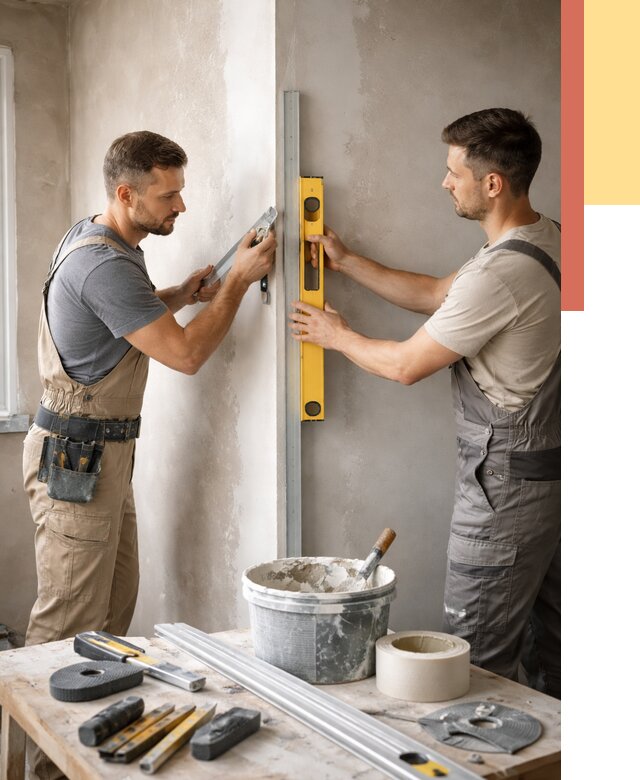 Выведение углов стен в Владимире от 1919 руб. быстро и недорого | ОТДЕЛОЧНИК-Вдм