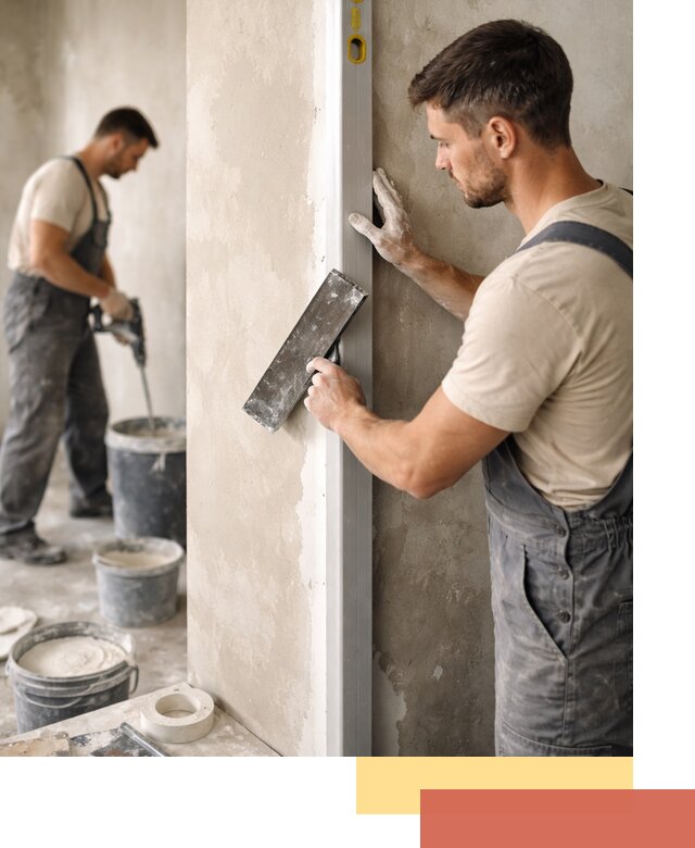 Выведение углов стен в Владимире: монтаж и оштукатуривание