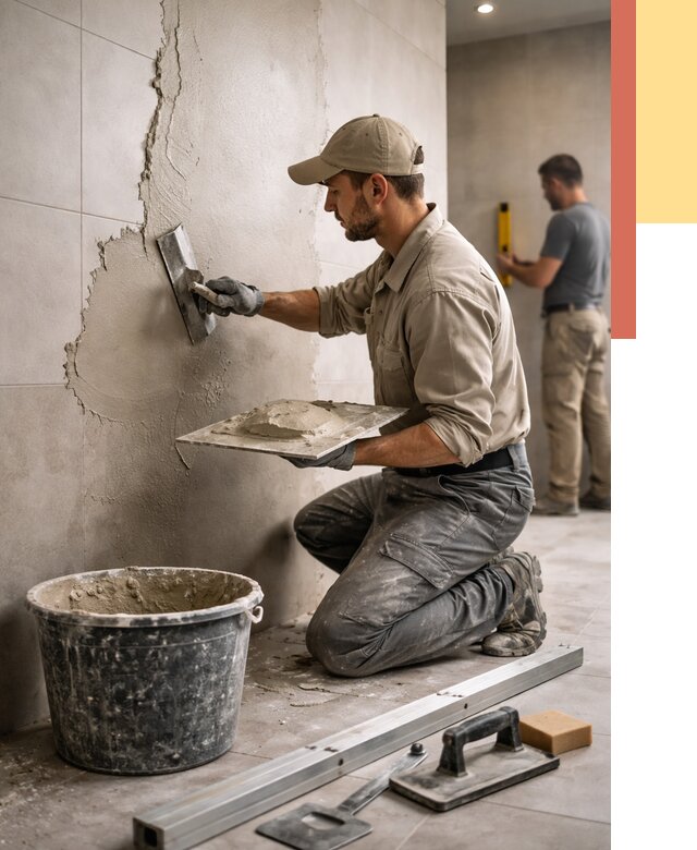 Штукатурка стен в ванной в Владимире от 4669 руб./м² — выравнивание под ключ | ОТДЕЛОЧНИК-Вдм