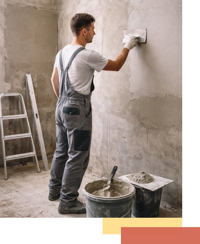 Штукатурка стен в ванной под ключ в Владимире