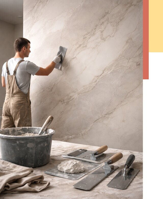 Декоративная штукатурка под мрамор в Владимире от 2905 руб./м² — быстро и недорого | ОТДЕЛОЧНИК-Вдм