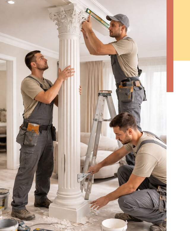 Установка декоративных колонн в Владимире от 12450 руб. под ключ | ОТДЕЛОЧНИК-Вдм