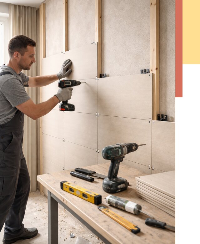 Монтаж МДФ панелей на стены в Владимире от 1297 руб. под ключ | ОТДЕЛОЧНИК-Вдм