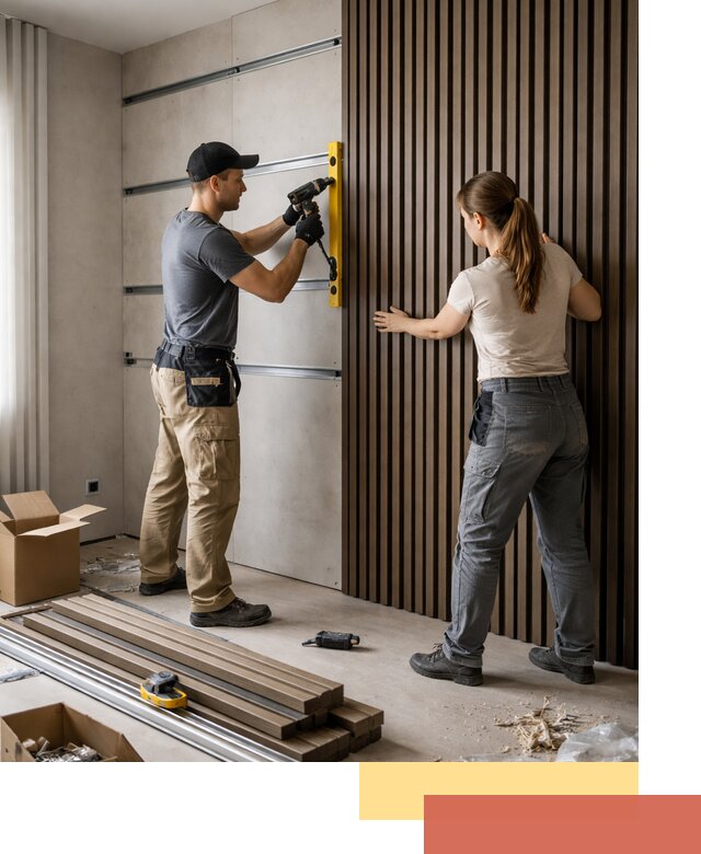 Монтаж реечных панелей на стены в Владимире