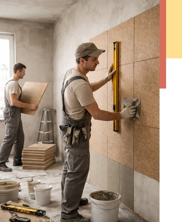 Монтаж пробковых панелей на стены в Владимире от 3631 руб. — ОТДЕЛОЧНИК-Вдм