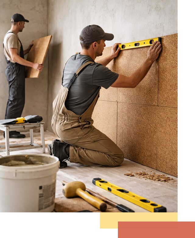 Монтаж пробковых панелей на стены в Владимире быстро и качественно