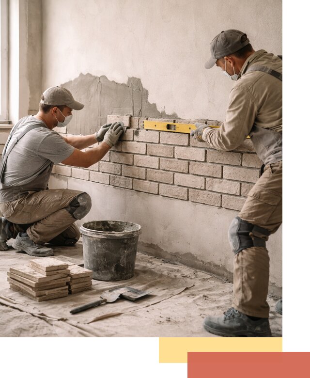 Монтаж декоративного кирпича профессионально в Владимире