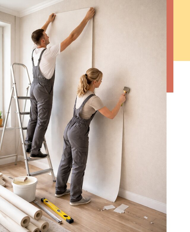 Поклейка флизелиновых обоев в Владимире от 6225 руб. | Быстро и недорого — ОТДЕЛОЧНИК-Вдм