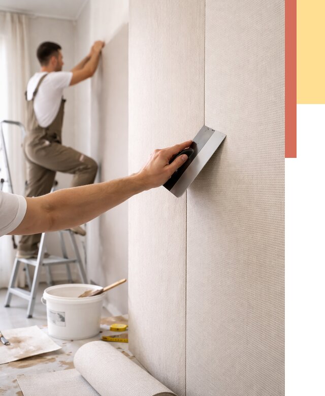 Поклейка текстильных обоев в Владимире от 4669 руб. под ключ | ОТДЕЛОЧНИК-Вдм