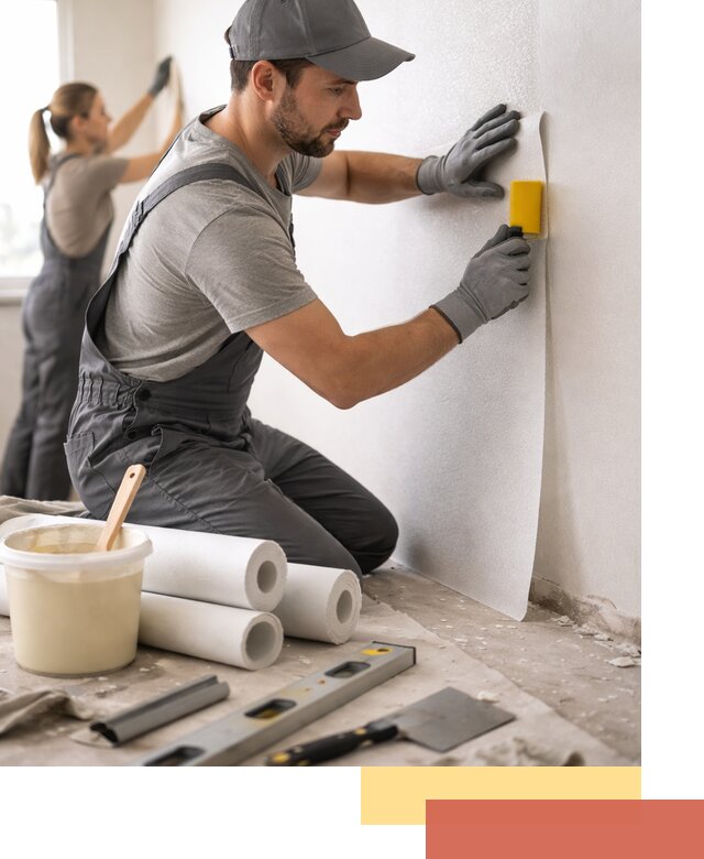 Поклейка стеклообоев профессионально в Владимире