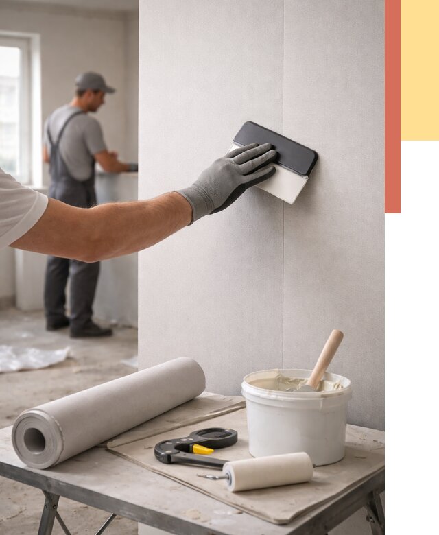 Поклейка обоев под покраску в Владимире от 3631 руб. за м2 | ОТДЕЛОЧНИК-Вдм