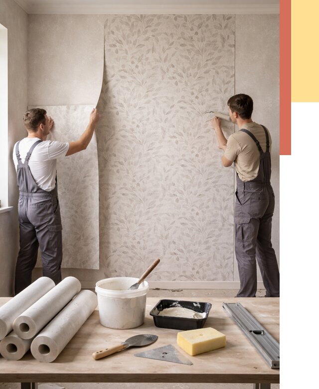 Поклейка обоев с подбором рисунка в Владимире от 3631 руб. | ОТДЕЛОЧНИК-Вдм - быстро и недорого