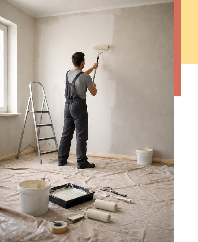 Покраска стен моющейся краской в Владимире от 363 руб./м² — быстро и недорого | ОТДЕЛОЧНИК-Вдм