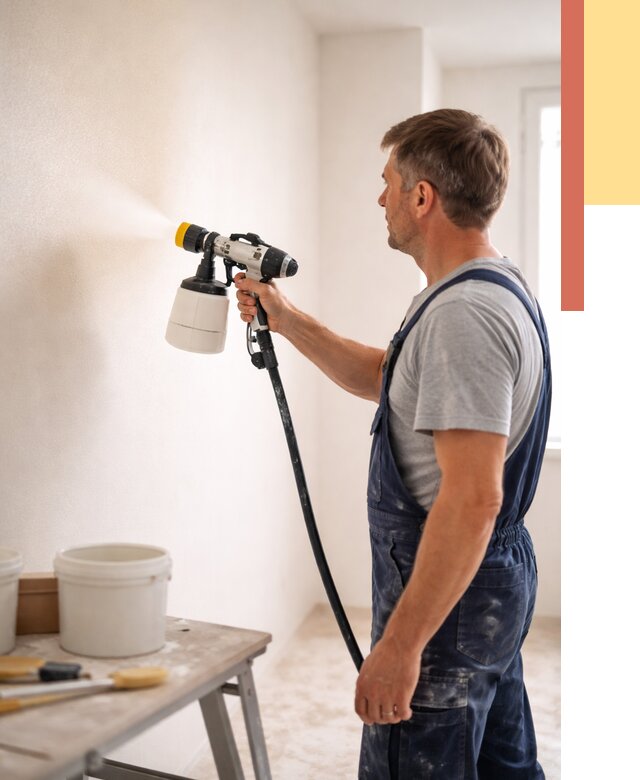 Покраска стен краскопультом в Владимире от 7781 руб. — механизированная покраска | ОТДЕЛОЧНИК-Вдм