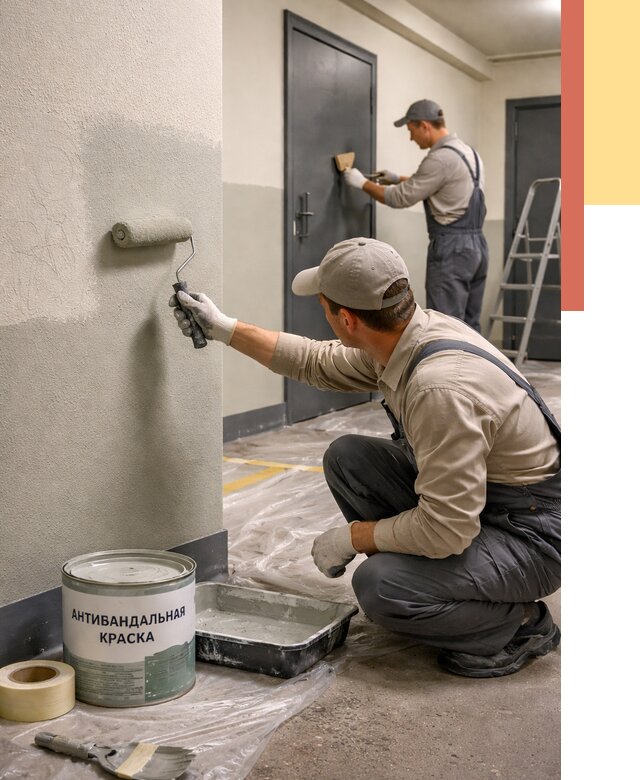 Покраска стен антивандальной краской в Владимире от 4669 руб./м² под ключ | ОТДЕЛОЧНИК-Вдм