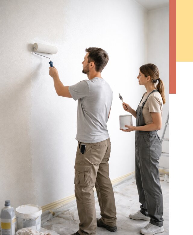 Окраска стен по стеклохолсту в Владимире от 4669 руб/м² под ключ | ОТДЕЛОЧНИК-Вдм