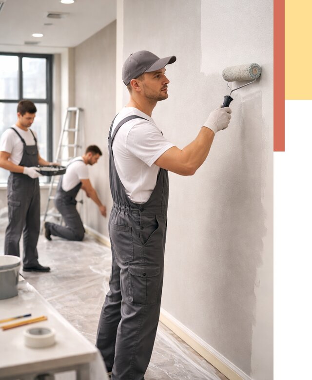 Покраска стен в офисе в Владимире от 8819 руб. — быстро и недорого | ОТДЕЛОЧНИК-Вдм