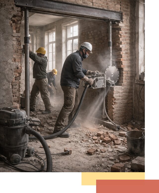 Прорезка проема в стене под дверной или оконный проем в Владимире