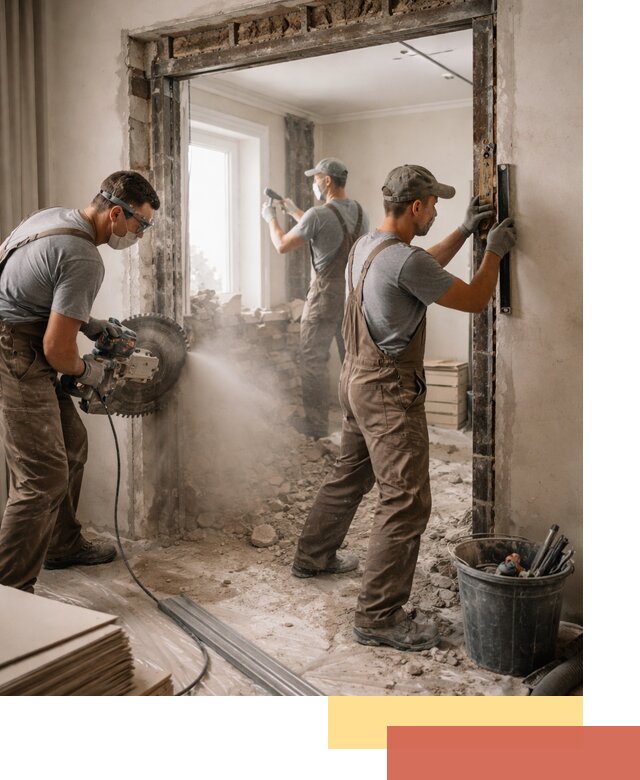 Расширение дверного проема под установку новой двери в Владимире