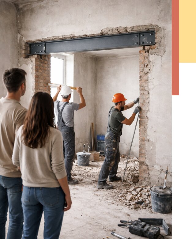 Усиление проема в стене в Владимире от 9856 руб. — усиление дверного проема металлоконструкцией | ОТДЕЛОЧНИК-Вдм