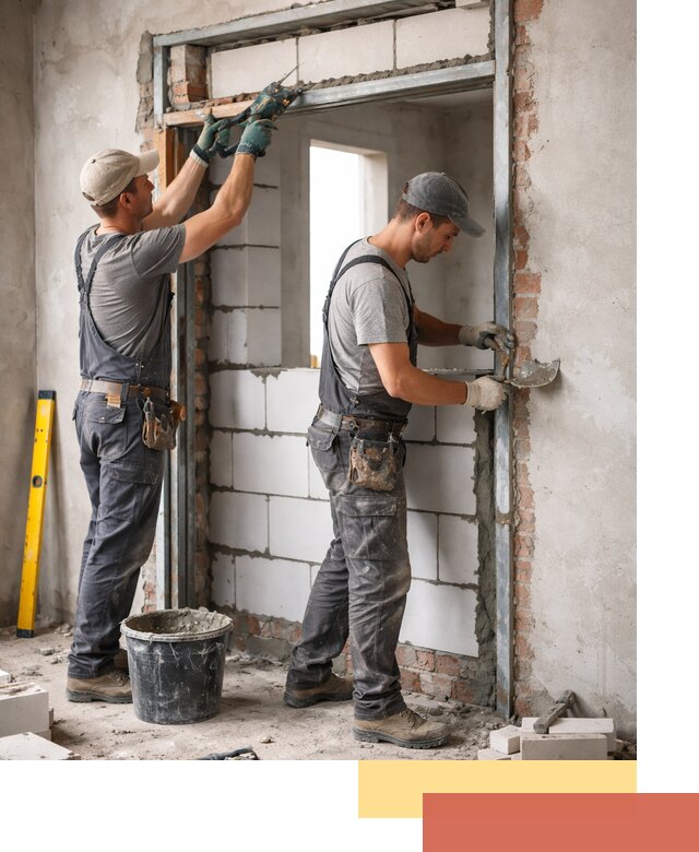 Закладка дверного проема под ключ в Владимире: демонтаж, монтаж, отделка