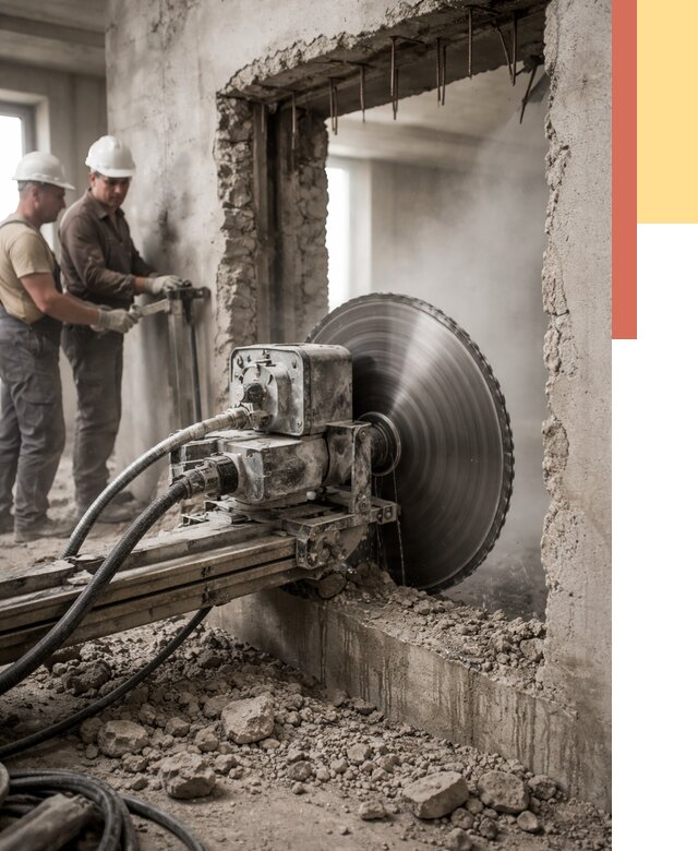 Алмазная резка проемов в Владимире от 4669 руб. быстро и недорого | ОТДЕЛОЧНИК-Вдм