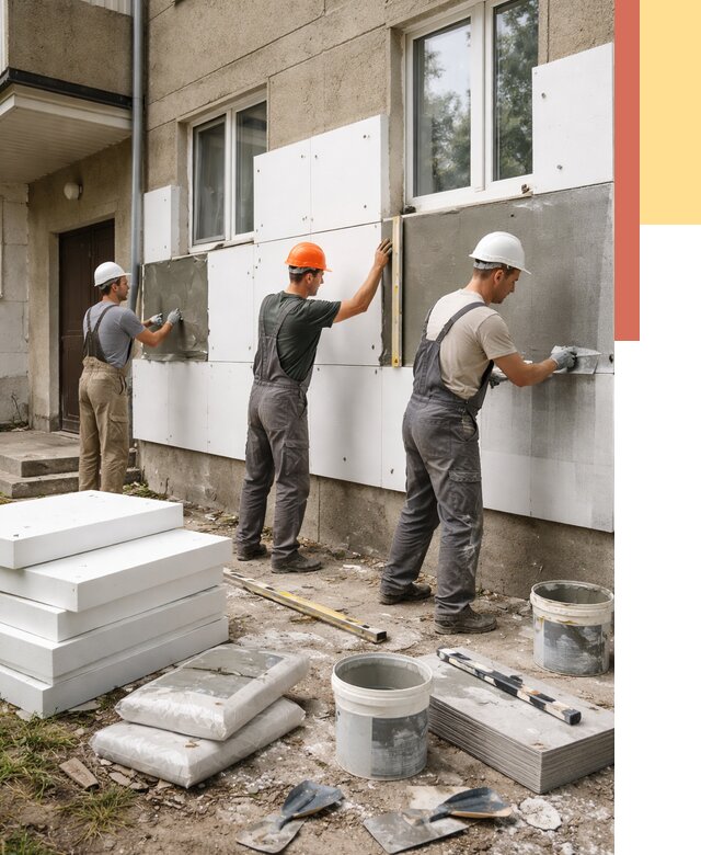 Утепление стен пенопластом в Владимире от 1816 руб. — недорого и под ключ | ОТДЕЛОЧНИК-Вдм