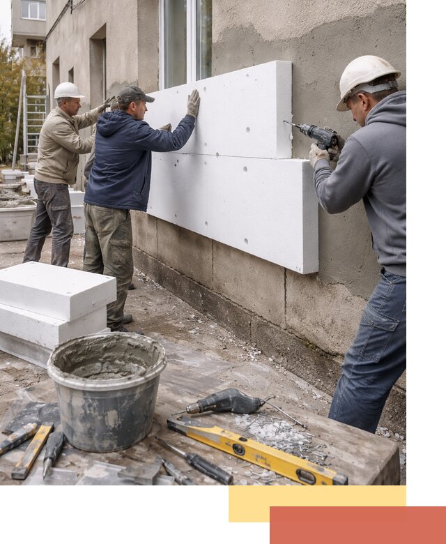 Утепление наружных стен пенопластом в Владимире