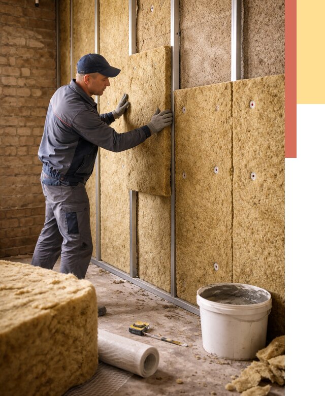 Утепление стен минватой в Владимире от 1401 руб./м2 — недорого и быстро | ОТДЕЛОЧНИК-Вдм