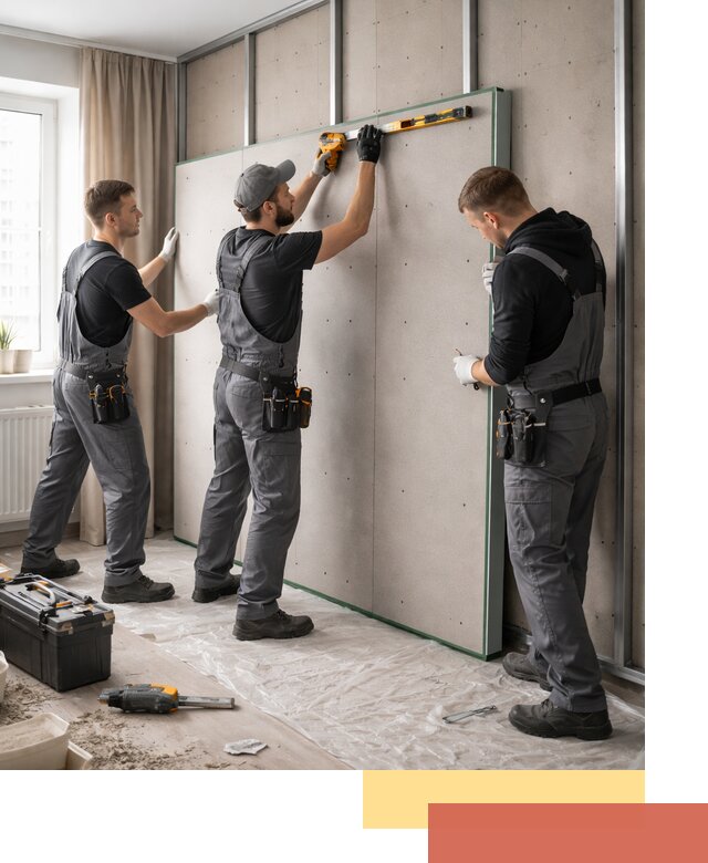 Шумоизоляция стен панелями ЗИПС в Владимире для жилых и коммерческих помещений