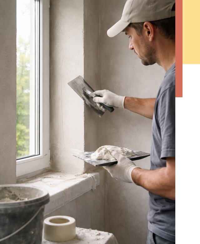 Штукатурка откосов в Владимире от 4669 руб/м² — услуги и выравнивание под ключ | ОТДЕЛОЧНИК-Вдм