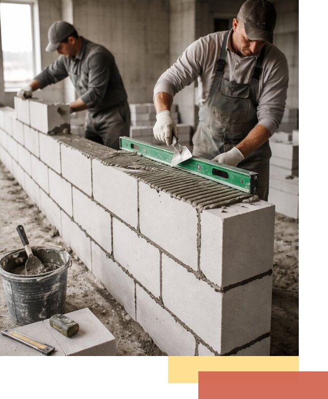 Кладка перегородок из газобетона в Владимире быстро и качественно