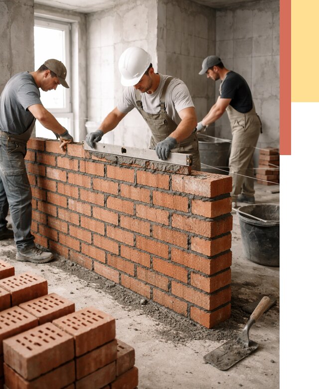 Кладка перегородок из кирпича в Владимире от 3631 руб. за м² | ОТДЕЛОЧНИК-Вдм