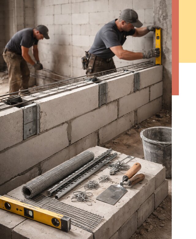 Армирование кладки перегородок в Владимире от 778 руб. под ключ | ОТДЕЛОЧНИК-Вдм