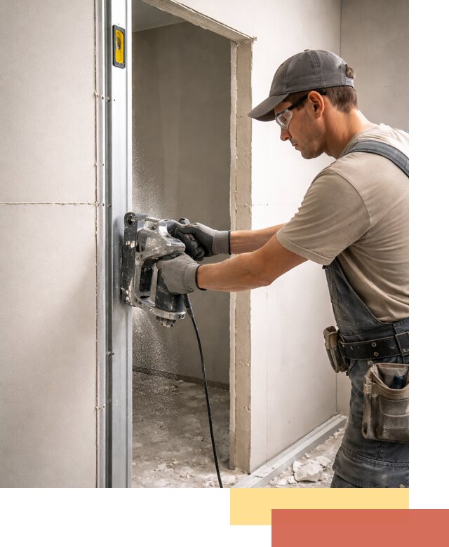 Устройство дверного проема в перегородке в Владимире