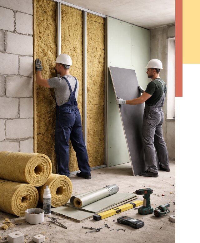 Шумоизоляция перегородок из блоков в Владимире от 1919 руб./м² — быстро и недорого | ОТДЕЛОЧНИК-Вдм