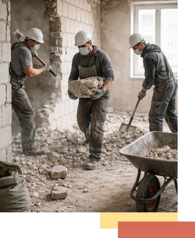 Демонтаж блочных перегородок в Владимире быстро и аккуратно