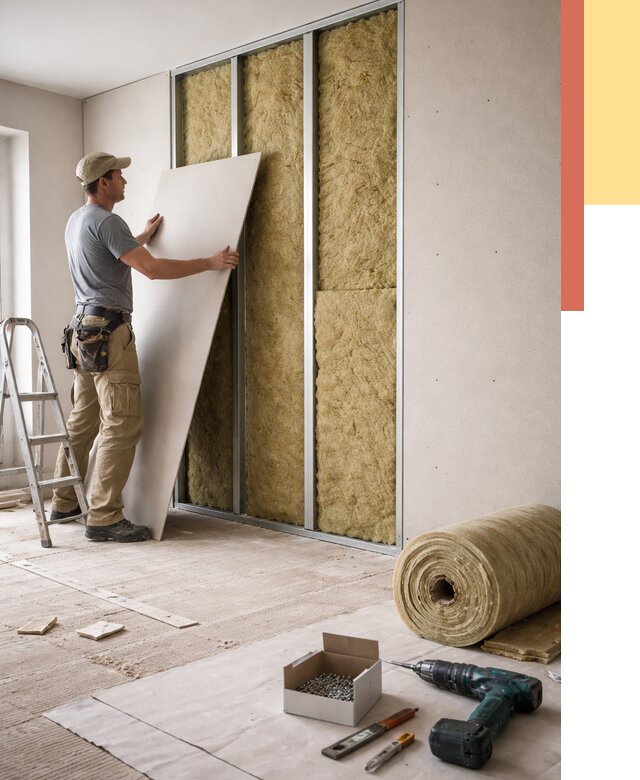 Перегородка из гипсокартона с шумоизоляцией в Владимире от 3237 руб. | ОТДЕЛОЧНИК-Вдм