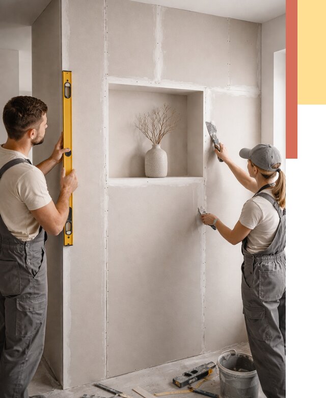 Перегородка из гипсокартона с нишей в Владимире от 3372 руб. под ключ | ОТДЕЛОЧНИК-Вдм