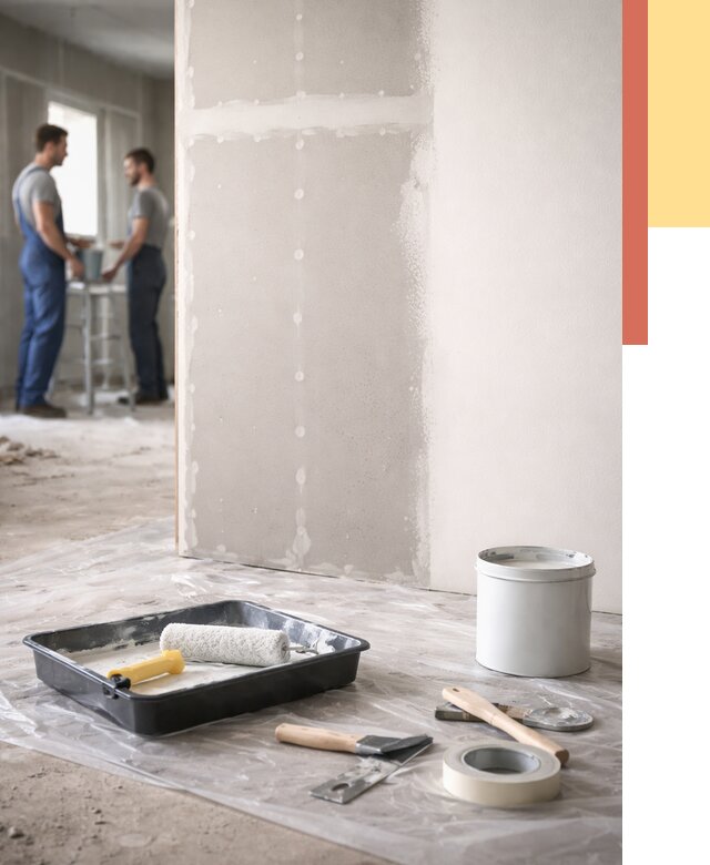 Покраска перегородок из гипсокартона в Владимире от 4669 руб. под ключ | ОТДЕЛОЧНИК-Вдм