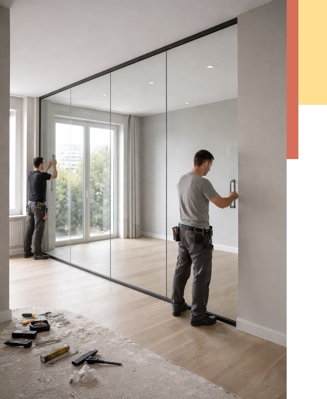 Изготовление стеклянных перегородок в Владимире от 12813 руб. под ключ | ОТДЕЛОЧНИК-Вдм