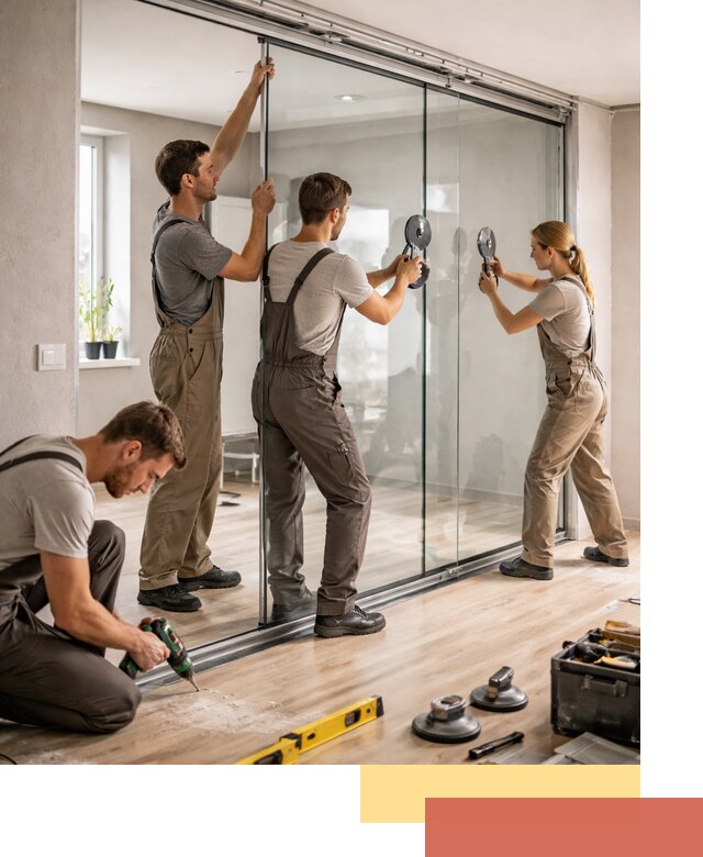 Изготовление стеклянных перегородок на заказ в Владимире