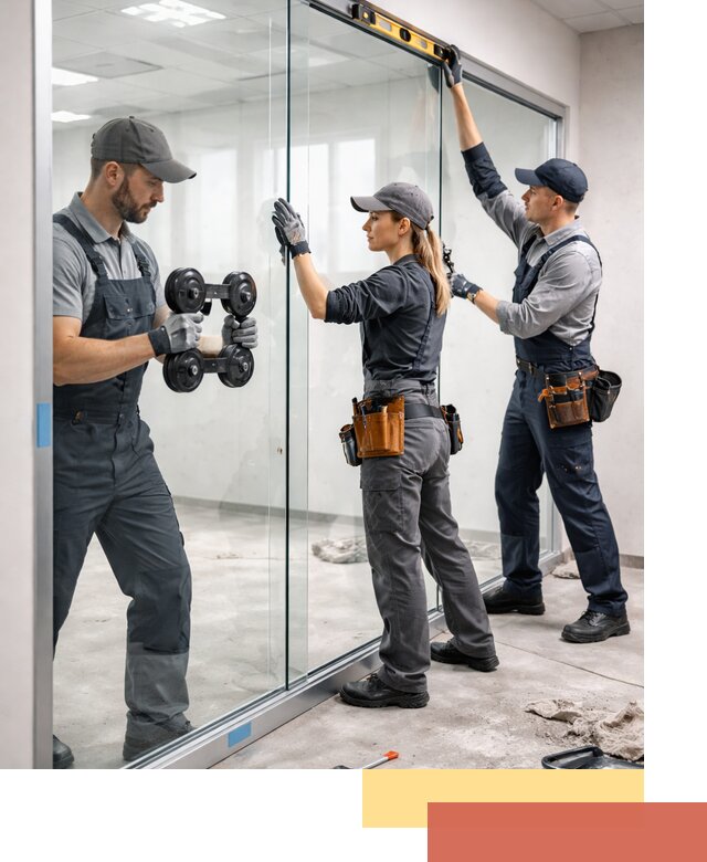 Профессиональный монтаж стеклянных перегородок в Владимире